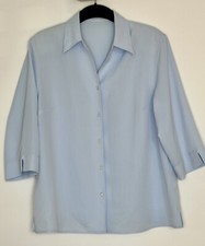 C&A light blouse tunic 3/4 sleeve simple elegant basic plain light blue blue size 42