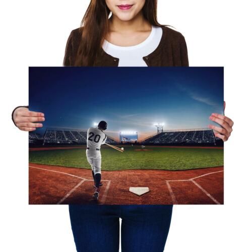 A2 | Baseball Spieler Spiel Sport Größe A2 Poster Druck Foto Kunst Kinder Geschenk #2562 - Bild 1 von 3