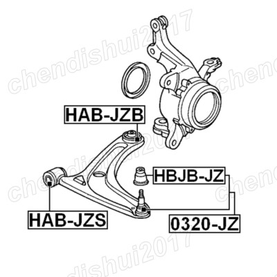 4Pcs Front Lower Control Arm Bushing For Honda JAZZ/FIT CITY CITY
