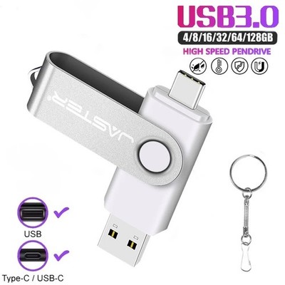 High Speed USB Type C USB Flash Drive 128GB Free Key Chain Pendrive 64GB Orange 