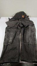Carhartt Overalls Mens 36x30 Brown Duck Insulated Quilt Lined Bib Workwear