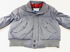 Members Only Down Filled Gray  Flannel Lined Bomber Jacket Size 40, Very Nice
