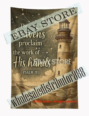 Tapestry Heavens Proclaim Whale Ocean Psalm 19 1 Christian art print 59X82 in