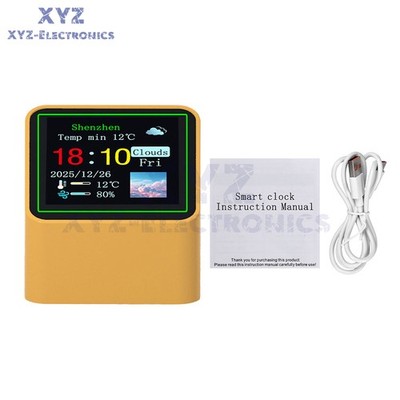 Multi-Function Weather Station Temp WiFi Smart Desktop Digital Clock DIY Decor