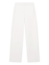 Emporio Armani Ivory Trousers: Elastic Waistband, Straight-Leg, Side Pockets