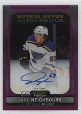 2021-22 O-Pee-Chee Platinum Rookie Matte Pink Jake Neighbours #R-JN Auto f0l