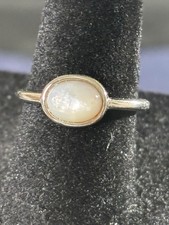 Vintage Sterling Silver Cabochon Moonstone Ring With Comfort Band Maker Mark CA
