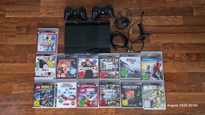 sony playstation 3 super slim 12GB schwarz mit 13 Spielen