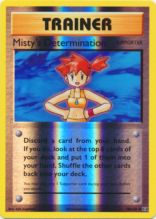 Heavily Played, English Pokemon Misty's Determination - 80/108 - Uncommon - Reve
