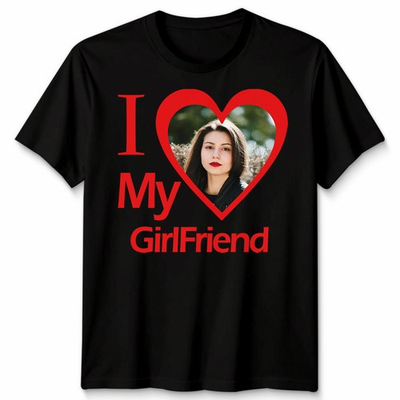 #ad Custom Photo Upload Personalised Relationship I My Girlfriend Mens Womens Tee GBP 12.99
