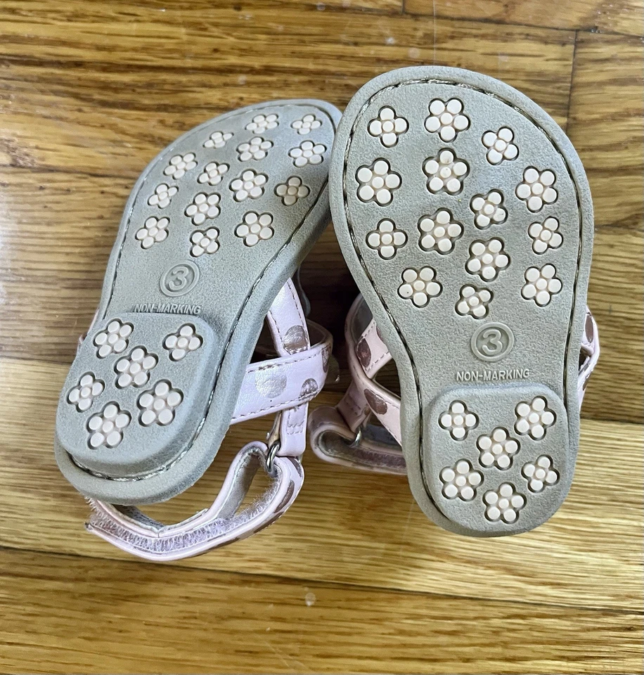 Сандалии-стринги Ezra Giraffe подлинные детские Oshkosh розовое золото размер 3 - Изображение 3 из 3