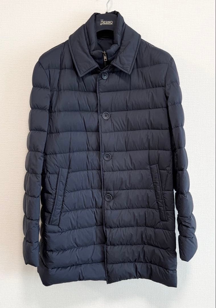 HERNO Legend Down Coat Navy Size50 Lightweight Wa… - image 1