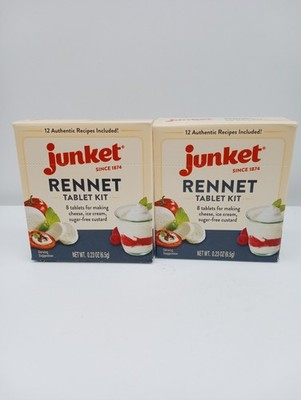 2 Boxes (8 tablets each) Junket RENNET TABLET KIT - Custard Cheese Ice Cream ୧
