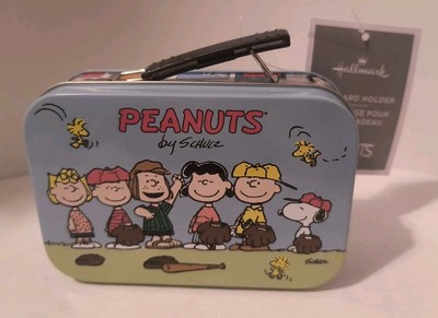 Hallmark Mini Peanuts Gift Card Holder Tin 4x2 with Handle  Free Shipping!