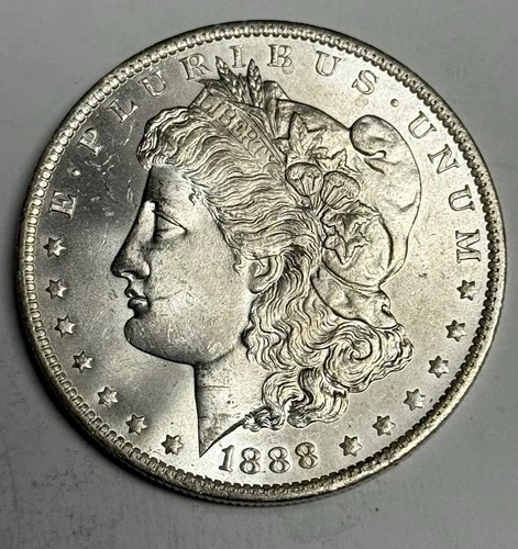 GEM BU 1888-O Morgan Silver Dollar (Blast White, All Original), U.S. $1 Coin MS