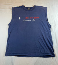 Vintage Golds Gym XL Tank Top Sleeveless Shirt Dark Blue Navy Cotton 90s Muscle