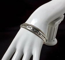 Vintage Set of 5 Silver Tone Textured and Smooth Bangle Bracelets