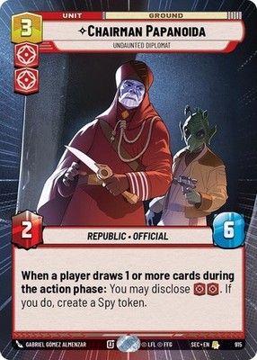Star Wars Unlimited- Chairman Papanoida - Undaunted Diplomat (Hyperspace)