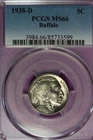1938 D PCGS MS66 BUFFALO NICKEL #B52287