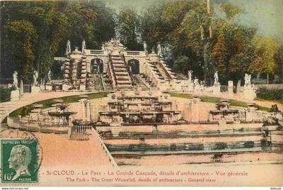 Alte Postkarte - 92 - Heilige Wolke - Park Saint Cloud - Großer Wasserfall