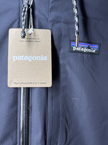 Patagonia HERREN DOWNDRIFT DAUNEN 3 IN 1 JACKE SCHWARZ/GRAU XL $ 449 NEU mit Etikett - Bild 2 von 12