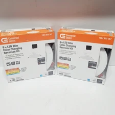 2 Pack Commercial Electric LED 6 inch Ultra Slim Color Select Recessed Light