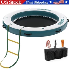 8FT Inflatable Floating Dock ，Round Inflatable Water Hammock Dock Platform Mat