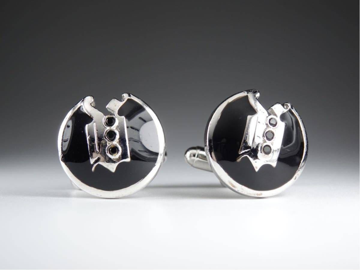 Versace Black Spinel Shell Baroque Cufflinks - Used, Minimal Wear, Elegant De... thumbnail 2
