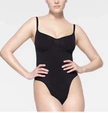 Skims Seamless Sculpt Brief Bodysuit in Onyx Black Size Large L/XL