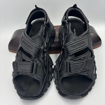 Balenciaga Track Sandals Black Size 37 EU 7 US Women 617543 Lightly Worn Authent