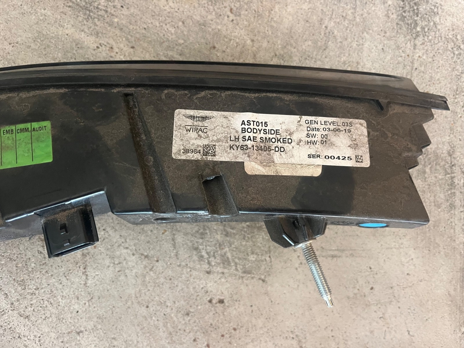 Aston Martin Vantage 2018 Left Tail light P/N KY6313405CD