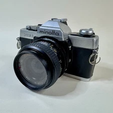 Minolta XG-1 35mm Film SLR Camera w Minolta 28mm f2.8 Lens Vintage