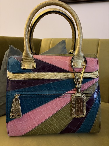 Valentino Garavani Patchwork Crocodile Multicolor Dome Handbag 2008 Collection 