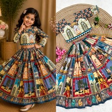 Readymade kids girls lehenga choli party wear eid indian girls designer dress