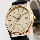 **Vintage 1980s** OMEGA Seamaster Cal.1430 Quartz Date Gold Swiss Made 33mm Mens