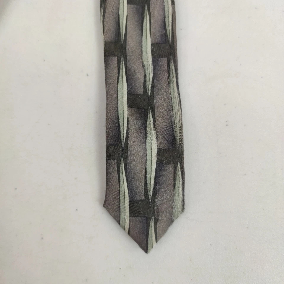 Corbata Pierre Cardin 100% Seda Trompe-l’Oeil Geométrica Tejida Estampada 57-60" Foto 3 de 4