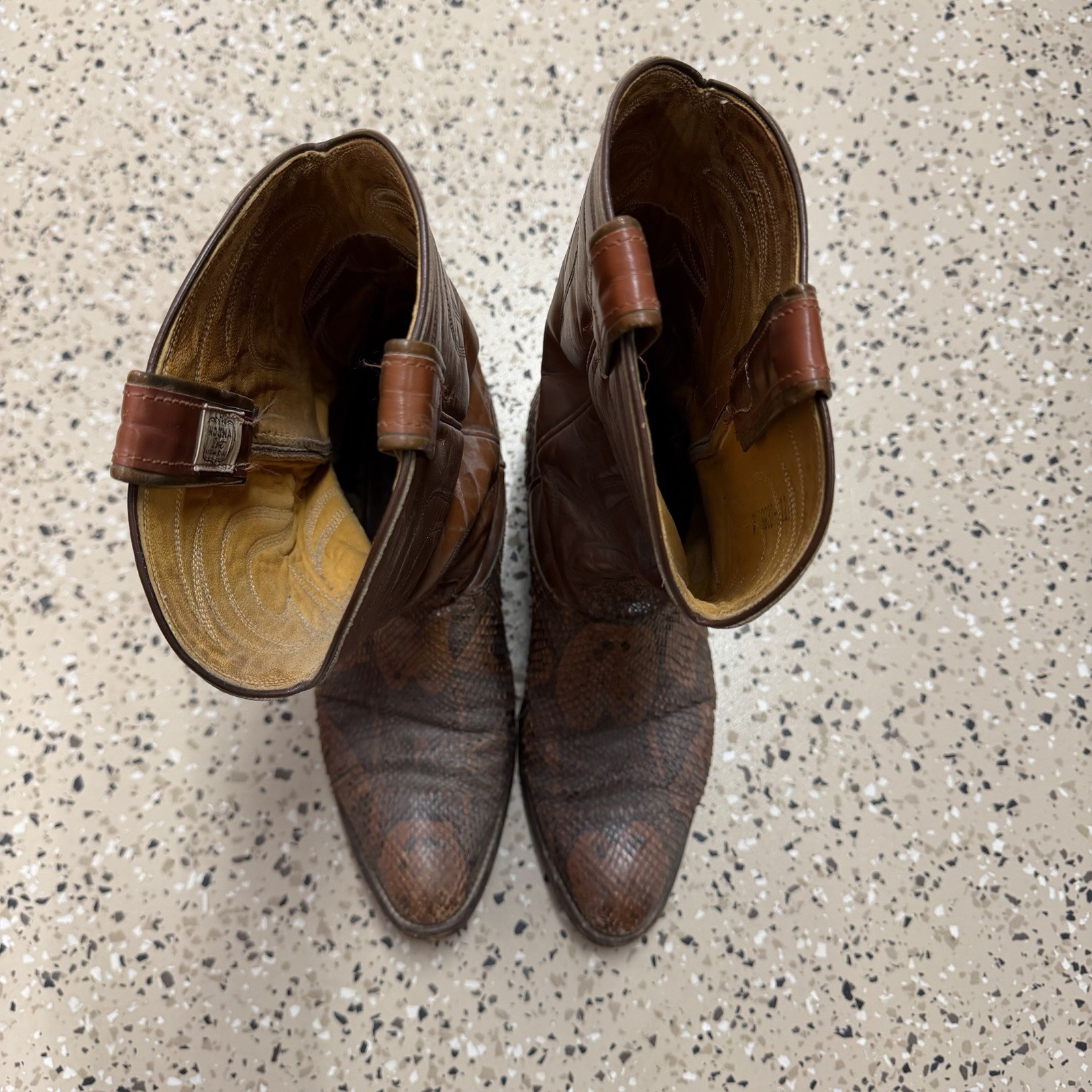 Vintage Nocona Brown Python Snakeskin Cowboy Boot… - image 7