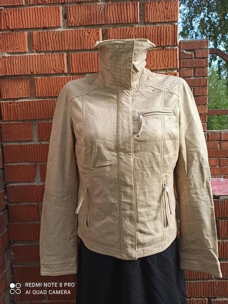 Women BCBGeneration Jacket Beige Leather 38 / M /