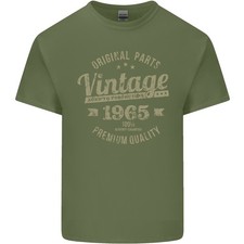 Vintage Year 61st Birthday 1965 Mens Light Cotton T-Shirt Military Green