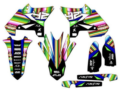 2008-2014 Für UFO Restyle YZ 125 Serape Schwarz Senge Grafiken Set Kompatibel