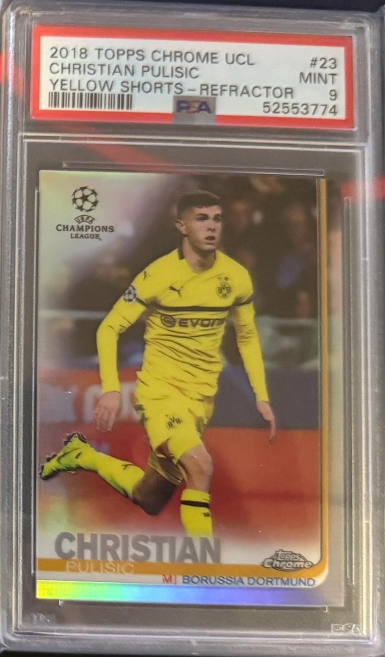 2018-19 Topps Chrome UEFA #23 Christian Pulisic Refractor PSA 9
