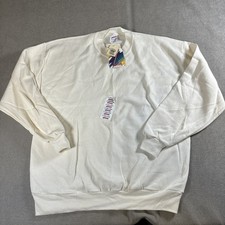 Size XL - NWT Vintage Jerzees Blank Crewneck Sweatshirt White Made In USA