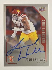 2015 Upper Deck Inscriptions Leonard Williams On Card Rookie Auto SSP SEAHWAKS. rookie card picture