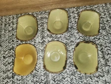6 Steelite International England Terramesa Mustard & Green SCOOP  snack  Bowls