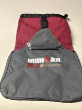 Ironman 70.3 Eagleman Triathlon Backpack Dry Wet Gear Bag Zip Pocket Red Grey