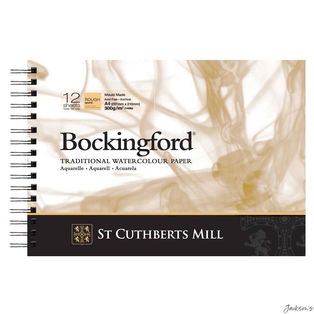 Bockingford Watercolour Paper Spiral Pad 300gsm A4 Rough Surface 12 Sheets
