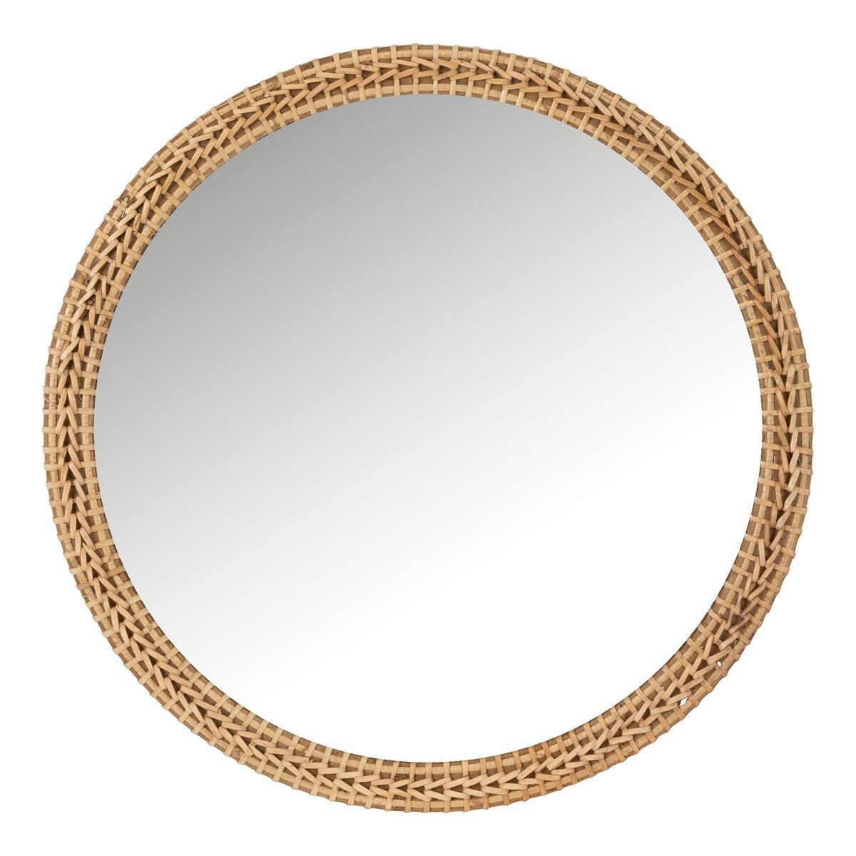 Miroir mural rond 75cm Mariage du Sud en fibres végétales haut de gamme