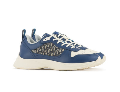 Dior - B25 Sneaker - Blue Navy Leather Oblique Logo Trainers - EU42 UK8 US9