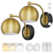 2 Pack Modern Cordless Battery Operated Wall Sconce, Wireless Rechargeable LED W