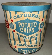 Snyder’s Of Hanover PA Potato Chips Container Cardboard Vintage Carousel PACK